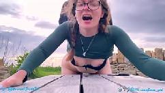 Cute teen fucked while the sun sets in a public park