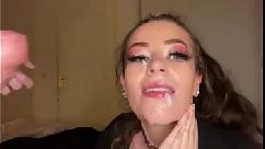Sloppy head from amelia skye with huge facial