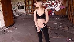 Beautiful sex with a student girl in an abandoned building